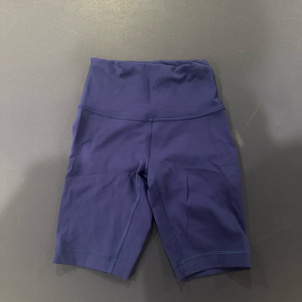 Blue Lululemon Wunder Under Biker Shorts